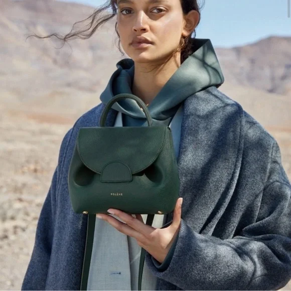 Polene Numéro Un Nano Dark Hunter Green Crossbody Bag Purse Paris - Picture 3 of 12